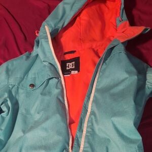 DC Turquoise and Coral Hooded Jacket